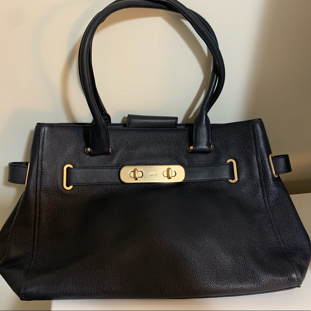 Coach Navy Leather Tote